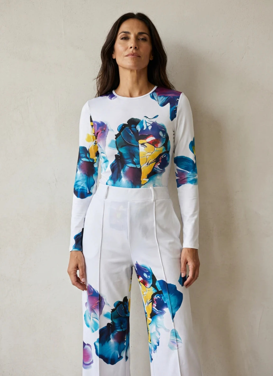 The Lewis & Kelly Azure Bloom Wide-Leg Jumpsuit