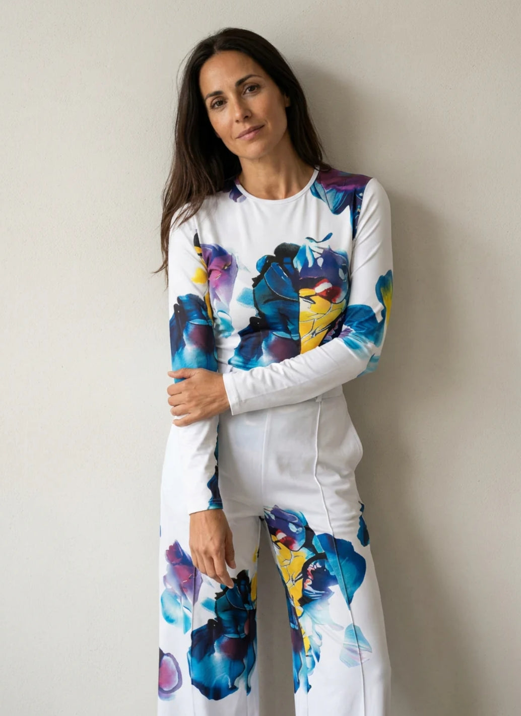 The Lewis & Kelly Azure Bloom Wide-Leg Jumpsuit