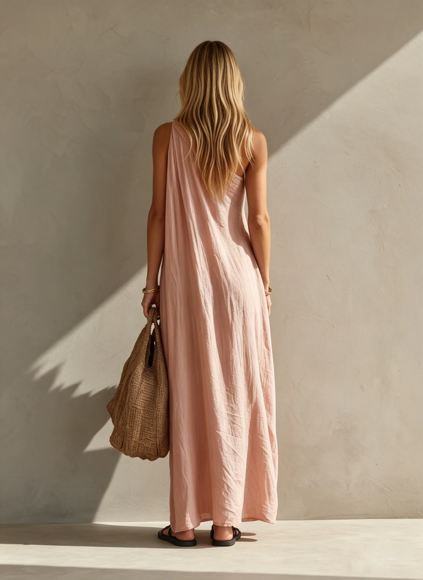 The Lewis & Kelly Santorini One-Shoulder Maxi Dress