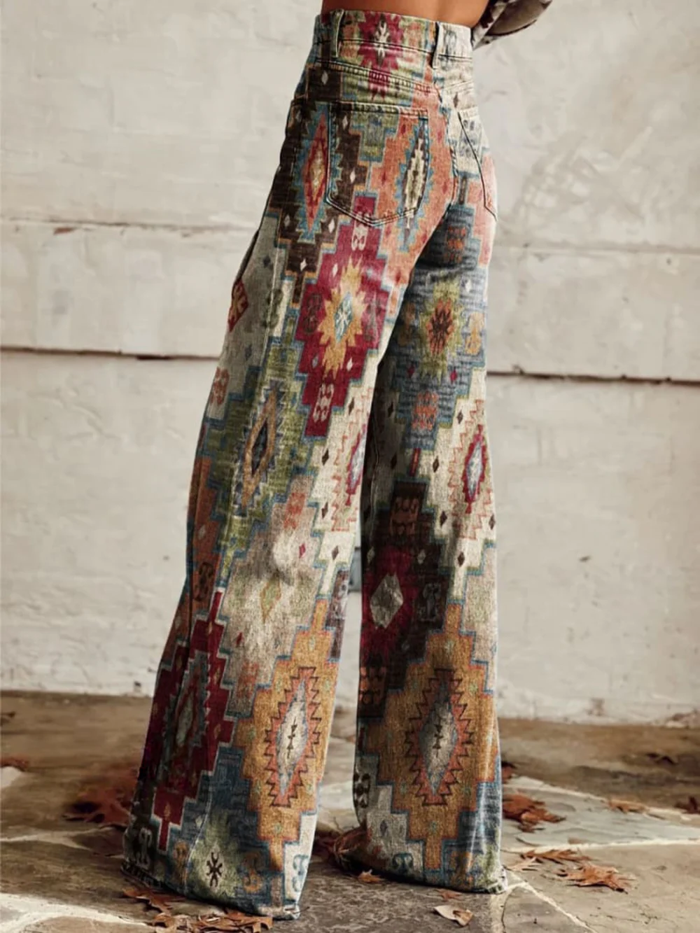 The Lewis & Kelly Desert Mosaic Wide-Leg Jeans